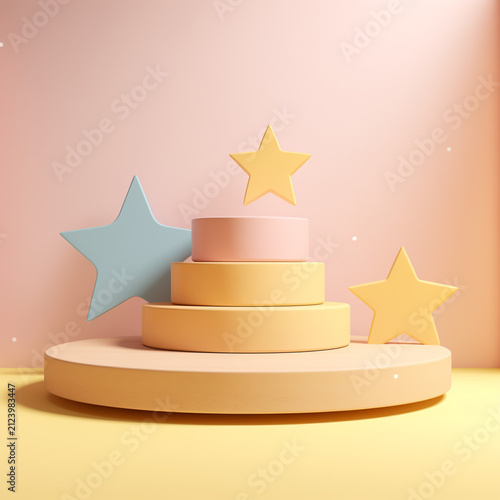 Gold star on the pdium