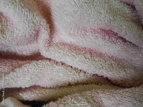 Soft Plush Fabric Texture with Abstract Wavy Pattern.