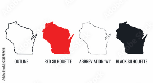 Wisconsin state map variations