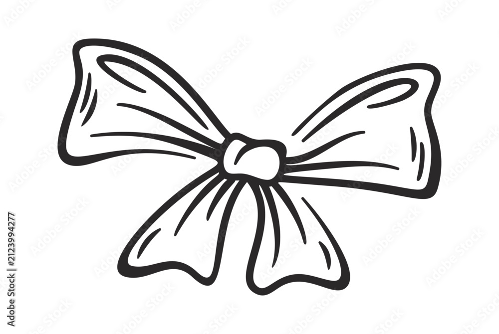Obraz premium Bow Knot Gift Ribbon Line Art