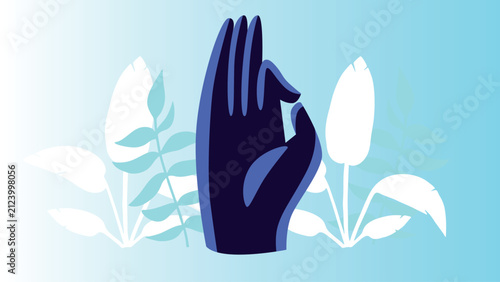 Art & Illustration Woman exercising yoga. Woman practicing asana. Relaxing environment. Concept of meditation. Cartoon flat style. Vector