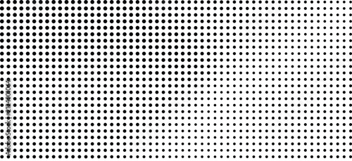 Halftone dot pattern background, black and white gradient vector texture, retro pop art comic book style design element