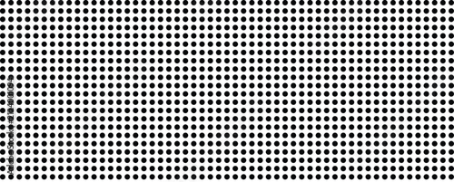 Halftone dot pattern vector, seamless black and white polka dot background, minimalist geometric grid texture for graphic design