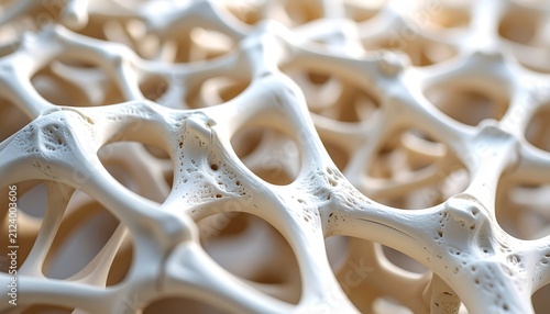 Detailed Microscopic View of Porous Bone Structure or Advanced Biomaterial Scaffold.