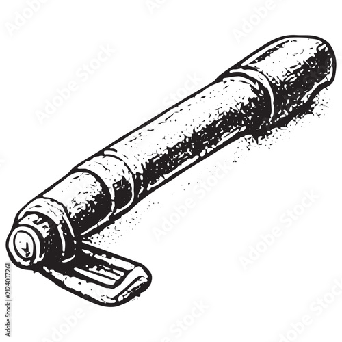 Camping Telescope Monocular Icon Vintage Outdoor Adventure Illustration