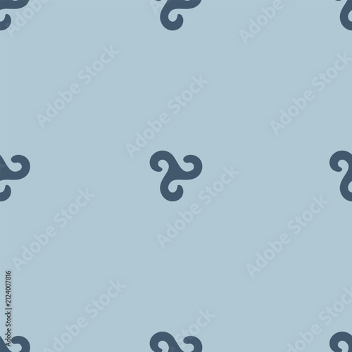 Minimal Central Asian curvilinear micro seamless pattern for textile wallpaper quilting and surface design