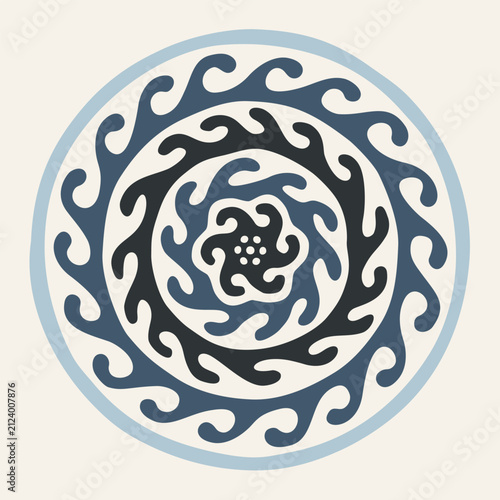 Elegant Central Asian nomadic rosette medallion seamless pattern for scarves home decor wallpaper and textile