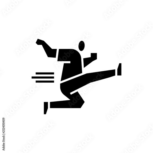 Person Kicking glyph icon. Kick illustration.