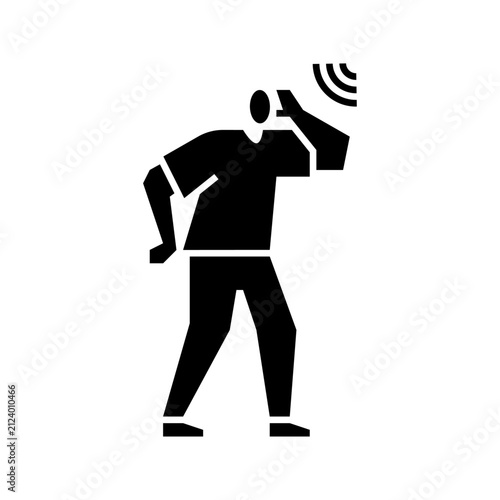 Hearing glyph icon. Listening illustration.