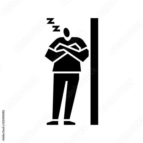 Sleepy glyph icon. Sleepy illustration.