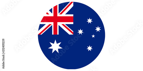 Canvas Print Australia flag in circle, national emblem of Australia, stars and union jack representing country identity