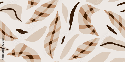 Minimalist light leaves pattern. Contemporary unique print. Fashionable template for design.