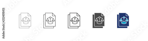 Foto law icon set consisting of multiple styles vector illustration
