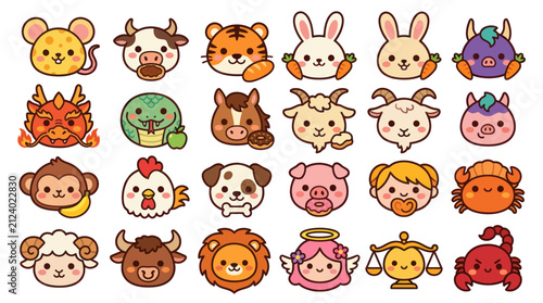 Photography Cute zodiac animal and character collection