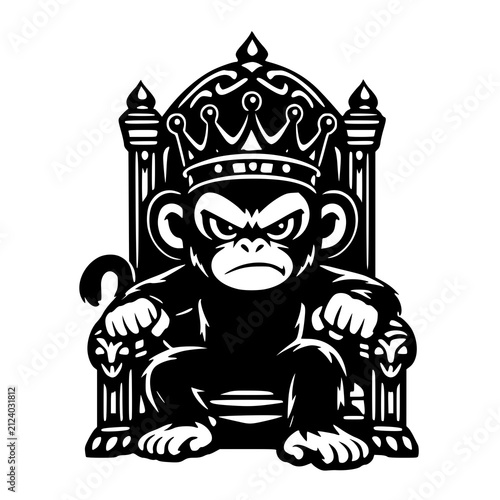 Canvas Print King of monkey vector. Recommended for stiker, logo, or tattoo