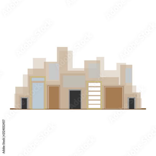building blocks isolated on white background, 3d render of a modern building, building blocks isolated on white background, 
