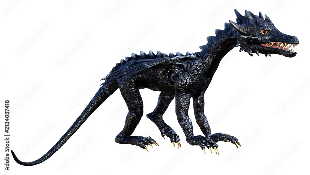 Fototapeta premium 3D Rendering Fairy Tale Dragon on White