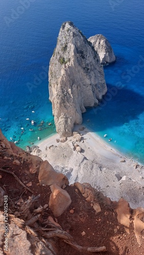 Cuadro en lienzo Scenic view of Mizithres Rocks from the cliffs of Zakynthos, Greece

Description