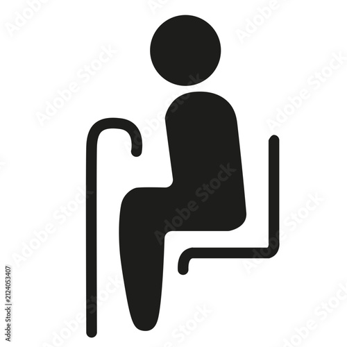 Priority seating symbol set with elderly symbol