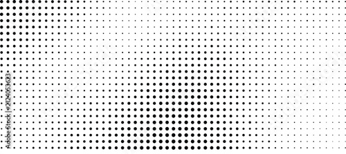 Abstract halftone square pattern, black and white geometric pixel background, minimalist digital screen texture vector for modern graphic design