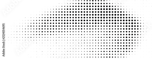 Halftone dot pattern vector, black and white gradient texture, minimalist pop art background element, comic style halftone overlay for graphic design