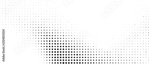 Halftone square pattern background, black and white geometric pixel gradient, abstract vector texture for modern graphic design and print