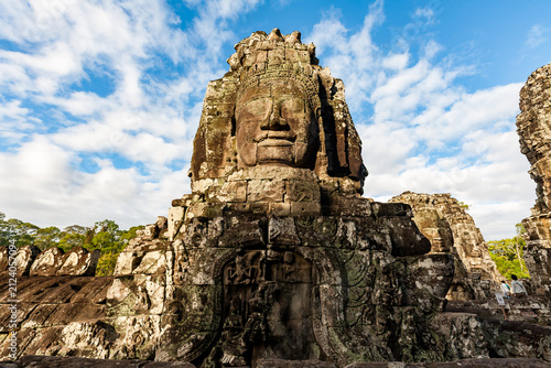 Famous head statues of Prasat Bayon Temple
