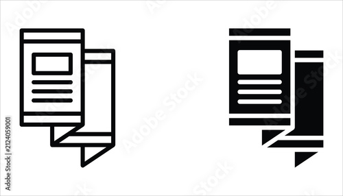 Foto Brochure line icon set