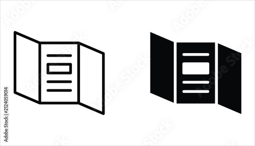 Bild auf Leinwand Brochure line icon set