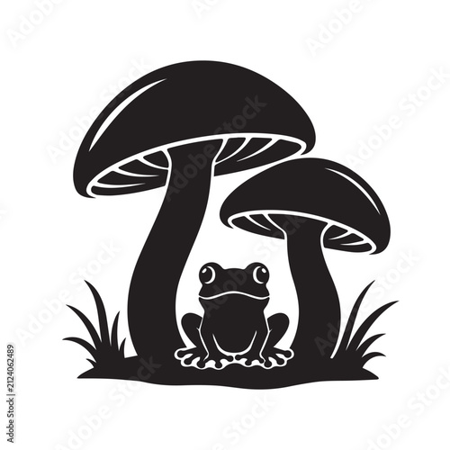 Mushroom with Frog Silhouette