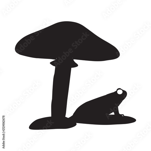 Mushroom with Frog Silhouette