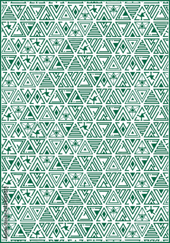 Modern Outdoor Adventure Pattern with Geometric Mountains

