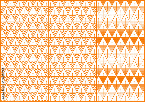 simple orange triangle pattern with unique shape style
