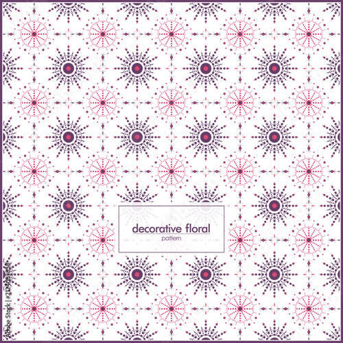 Vintage Decorative Floral Tile pattern with geometrics accents and elegant style
