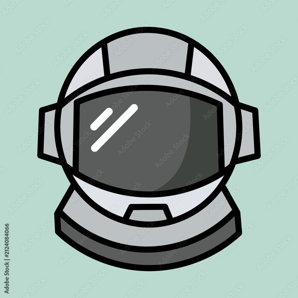 Fototapeta premium Astronaut Spacesuit Helmet Front View Vector Illustration