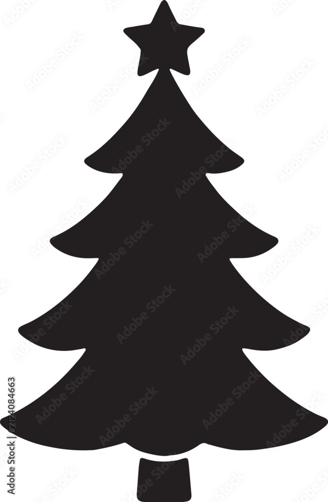 Fototapeta premium Christmas Tree Winter Vector Silhouette