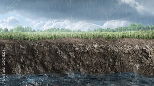 Rainfall and Flooding Simulation Across Landscape Layers