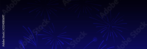 Abstract blue fireworks background. Festive firework for celebration