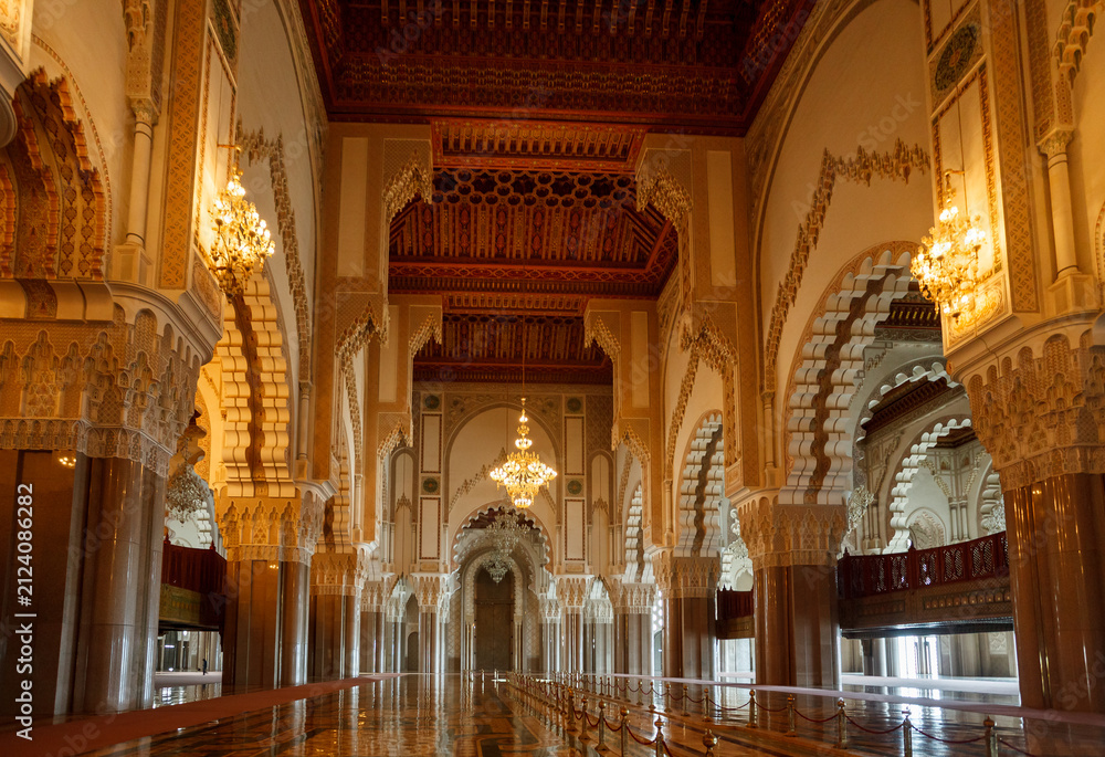 Fototapeta premium Interior of Hassan II Mosque