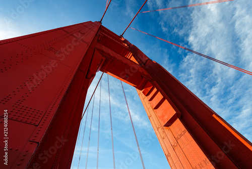 Bright Orange Golden Gate Bridge Tower