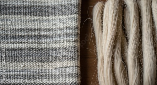 Textile Fiber and Woven Fabric Detail