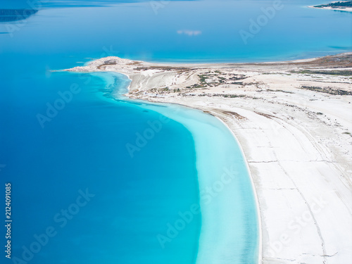  Salda Lake(Salda Gölü) in the Summer Season Drone Photo, Turkish Maldives Yesilova, Burdur Turkiye (Turkey)