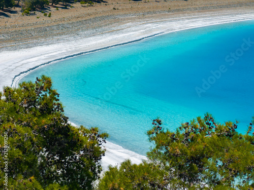  Salda Lake(Salda Gölü) in the Summer Season Drone Photo, Turkish Maldives Yesilova, Burdur Turkiye (Turkey)