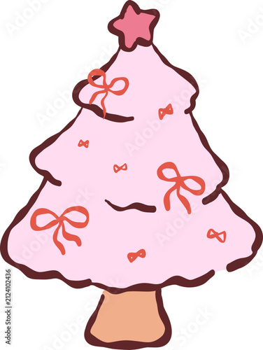 Decorated Christmas Tree with Ribbon
