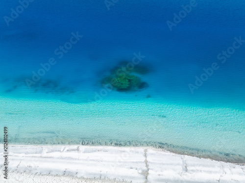 Salda Lake(Salda Gölü) in the Summer Season Drone Photo, Turkish Maldives Yesilova, Burdur Turkiye (Turkey)