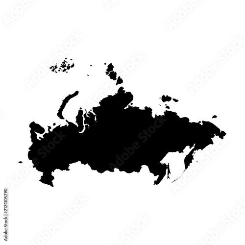 Russia silhouette map. Russia map vector. Russia map on white background