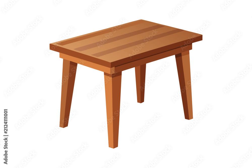 Fototapeta premium Wooden table vector illustration isolated on white background
