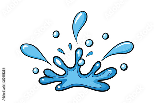 Картината върху платно Water splash vector illustration isolated on white background