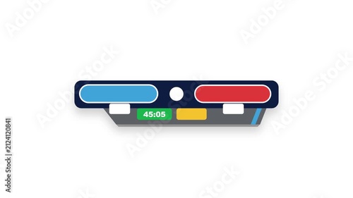 Minimalist Sports Broadcast Scoreboard Lower Third Graphic with Clear Sections for Team Names, Running Time and Score Display, Professional Layout Designed for Live Matches and Competition Coverage