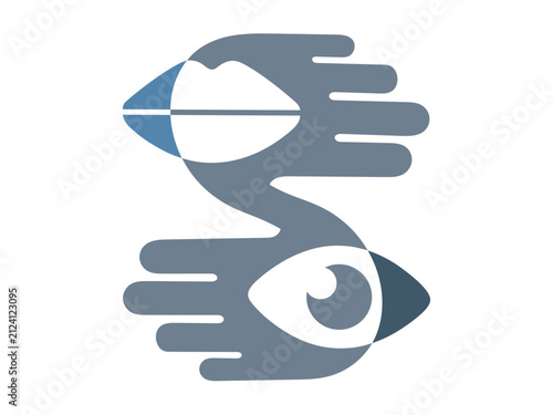 Abstraktes Hände Logo für Logopädie oder Sprachtherapie